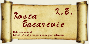 Kosta Bačarević vizit kartica